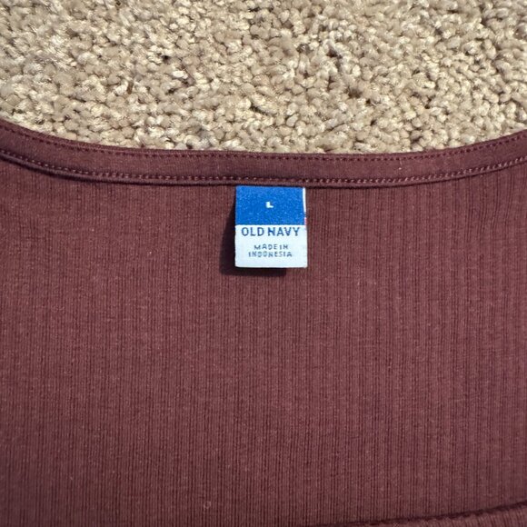 Old Navy Maroon Long Sleeve Ribbed Bodysuit – Size Large - Picture 2 of 4